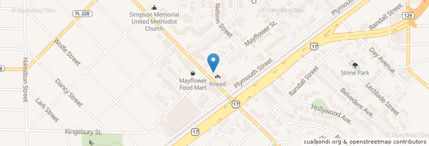 Mapa de ubicacion de Maple Street en États-Unis D'Amérique, Floride, Comté De Duval, Jacksonville.
