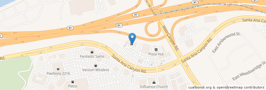 Mapa de ubicacion de Community Center en United States, California, Orange County, Anaheim.