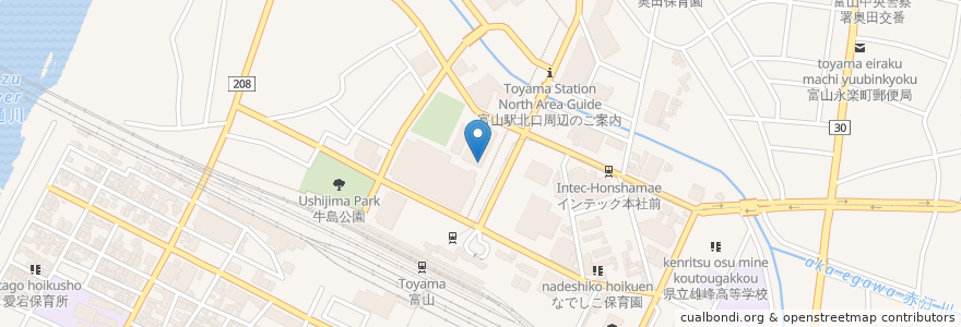 Mapa de ubicacion de ユーロカフェ エヴー en 日本, 富山県, 富山市.