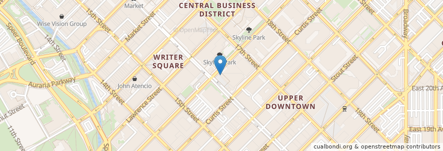 Mapa de ubicacion de Tokyo Joe's en Stati Uniti D'America, Colorado, Denver County, Denver.