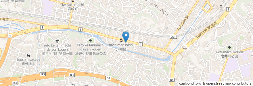 Mapa de ubicacion de 千歳庵 en Japon, Préfecture De Kanagawa, 横浜市, 保土ヶ谷区.