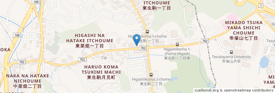 Mapa de ubicacion de 居酒屋 一休 en 日本, 奈良県, 生駒市.