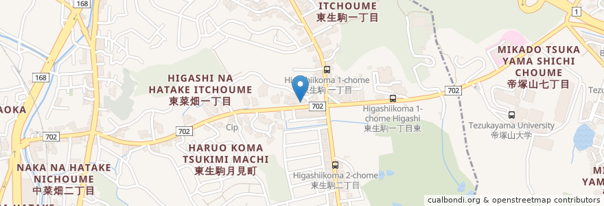 Mapa de ubicacion de 若葉 薬局 en Japan, Nara Prefecture, Ikoma.