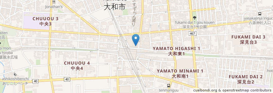 Mapa de ubicacion de はなまるうどん en Japão, 神奈川県, 大和市.