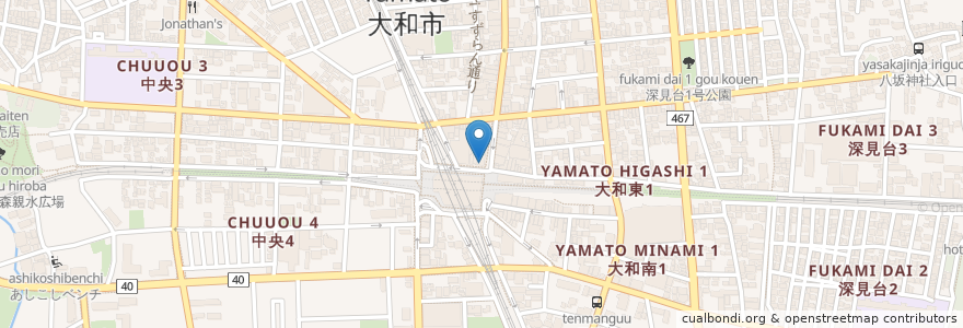 Mapa de ubicacion de キッチンオリジン en Japón, Prefectura De Kanagawa, 大和市.