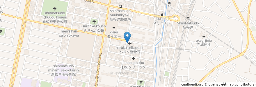 Mapa de ubicacion de Domino's Pizza en Japon, Préfecture De Chiba, 松戸市.