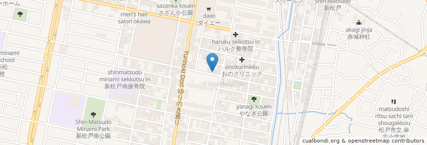 Mapa de ubicacion de 趣味のギター教室 en Japon, Préfecture De Chiba, 松戸市.