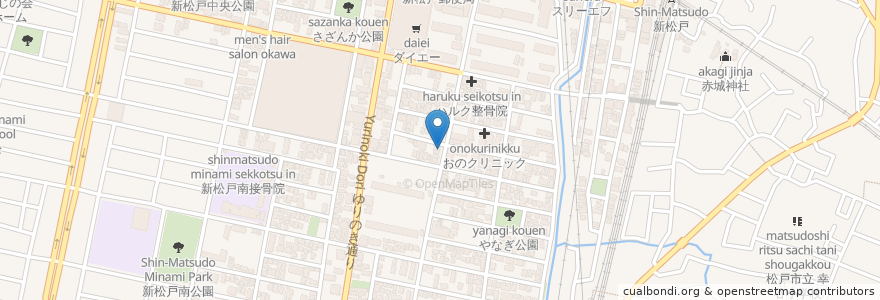 Mapa de ubicacion de かぶき屋 en Japan, 千葉県, 松戸市.