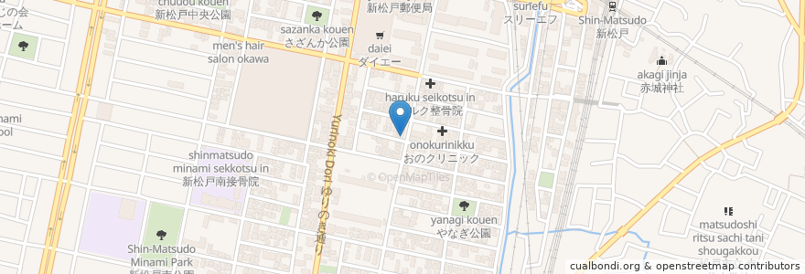 Mapa de ubicacion de ひたち歯科クリニック en Japan, Präfektur Chiba, 松戸市.