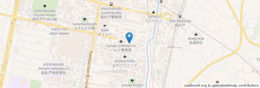 Mapa de ubicacion de まなべクリニック en Japan, 千葉県, 松戸市.
