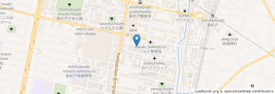 Mapa de ubicacion de girasole en Japão, 千葉県, 松戸市.