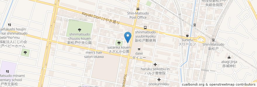 Mapa de ubicacion de ナビパーク新松戸第４ en Japão, 千葉県, 松戸市.