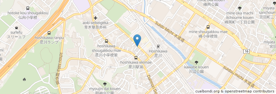 Mapa de ubicacion de 中華料理 伊勢屋 en اليابان, كاناغاوا, 横浜市, 保土ヶ谷区.