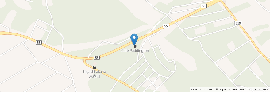 Mapa de ubicacion de Café Paddington en Japonya, 栃木県, 那須塩原市.