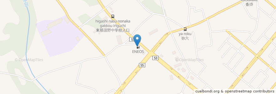 Mapa de ubicacion de ENEOS en Japonya, 栃木県, 那須塩原市.