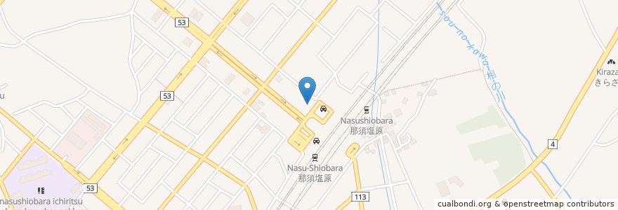 Mapa de ubicacion de オリックスレンタカー en 日本, 栃木県, 那須塩原市.