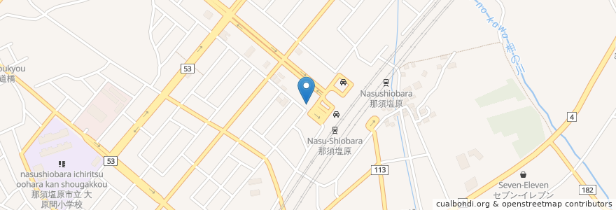Mapa de ubicacion de トヨタレンタカー en Japón, Prefectura De Tochigi, 那須塩原市.