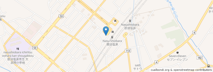Mapa de ubicacion de 日産レンタカー en 日本, 栃木県, 那須塩原市.