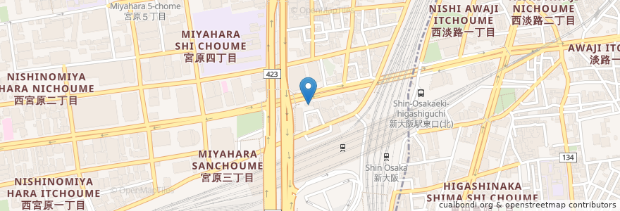 Mapa de ubicacion de 大阪医師学院 en Japan, Präfektur Osaka, 大阪市, 淀川区.