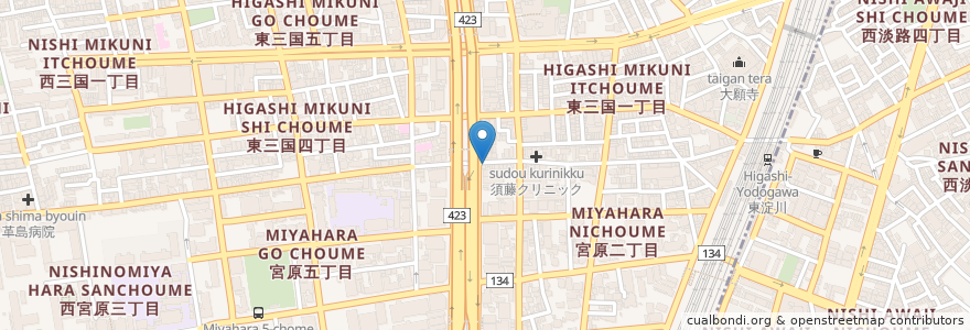 Mapa de ubicacion de タコたこ en Япония, Осака, 大阪市, 淀川区.