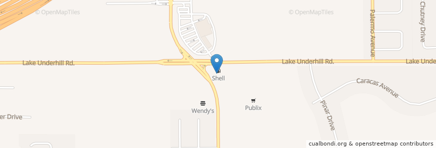Mapa de ubicacion de Shell en Amerika Birleşik Devletleri, Florida, Orange County.