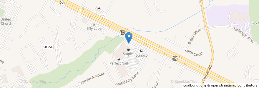 Mapa de ubicacion de Chantilly Dental Arts en 미국, 버지니아, Fairfax County, Chantilly.