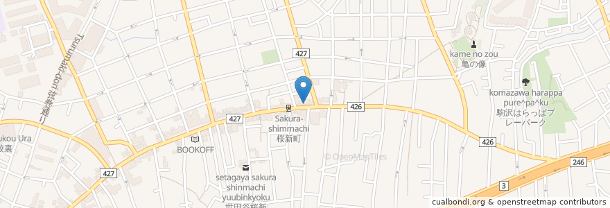 Mapa de ubicacion de 中国家常菜 桜子酒家 en Japan, 東京都, 世田谷区.