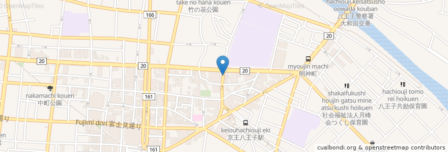 Mapa de ubicacion de らーめん御殿 en Japón, Tokio, Hachioji.