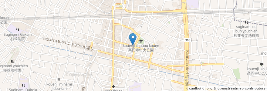 Mapa de ubicacion de Koenji High en Japan, Tokyo, Suginami.
