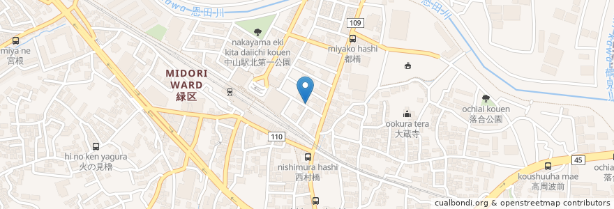 Mapa de ubicacion de ワタナベ歯科 en Japonya, 神奈川県, 横浜市, 緑区.