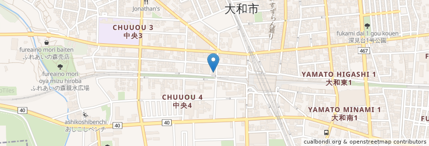 Mapa de ubicacion de 長田クリニック en Giappone, Prefettura Di Kanagawa, 大和市.