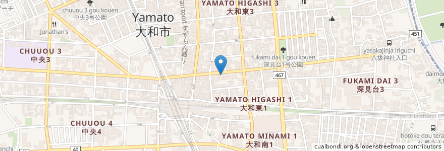 Mapa de ubicacion de ほっともっと en Japan, Präfektur Kanagawa, 大和市.