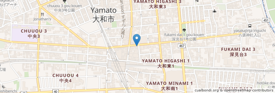 Mapa de ubicacion de 青とうがらし en اليابان, كاناغاوا, 大和市.