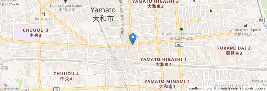 Mapa de ubicacion de しんたけ en Japan, Kanagawa Prefecture, Yamato.