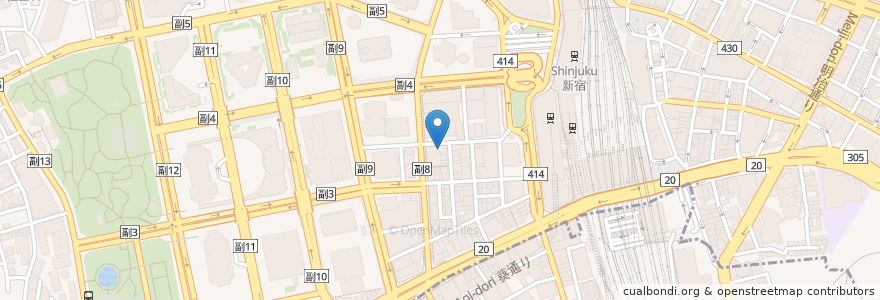 Mapa de ubicacion de きづなすし en 日本, 東京都, 新宿区.