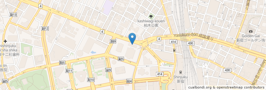 Mapa de ubicacion de エクセルシオール カフェ en ژاپن, 東京都, 新宿区.