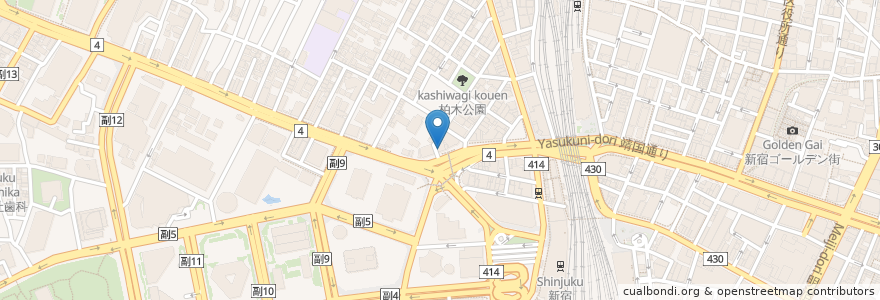 Mapa de ubicacion de 丸美屋薬局 en 일본, 도쿄도, 신주쿠.