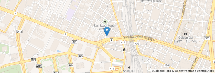 Mapa de ubicacion de カフェ・ベローチェ en Jepun, 東京都, 新宿区.