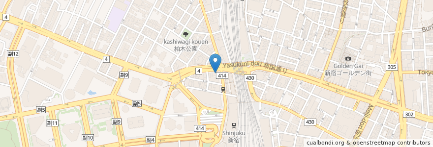 Mapa de ubicacion de 回転寿司 en Japonya, 東京都, 新宿区.