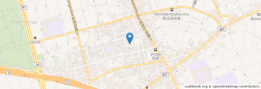 Mapa de ubicacion de ドミノ en Japonya, 東京都, 世田谷区.