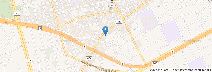 Mapa de ubicacion de 用賀信用金庫 en 日本, 東京都, 世田谷区.