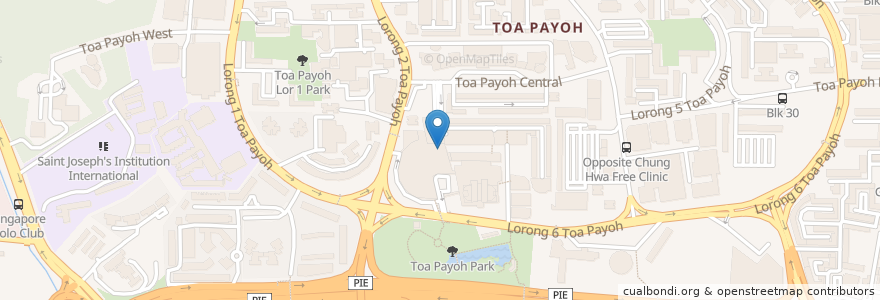 Mapa de ubicacion de Toa Payoh Central Post Office en Singapour, Central.