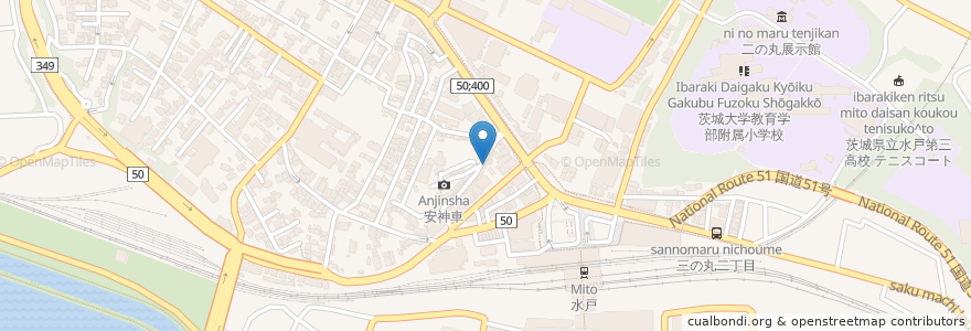 Mapa de ubicacion de Konnai en 日本, 茨城県, 水戸市.