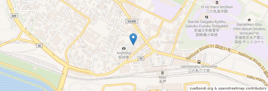 Mapa de ubicacion de T's Bar en 日本, 茨城県, 水戸市.