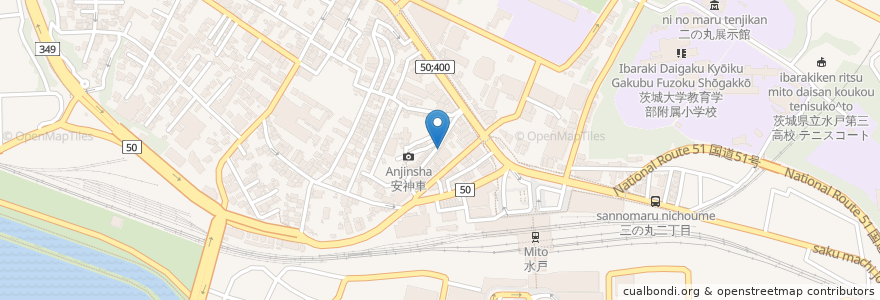 Mapa de ubicacion de 生そば 藪清 en Japão, 茨城県, 水戸市.