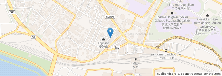 Mapa de ubicacion de 田村洋裁研究所 en 일본, 이바라키현, 水戸市.