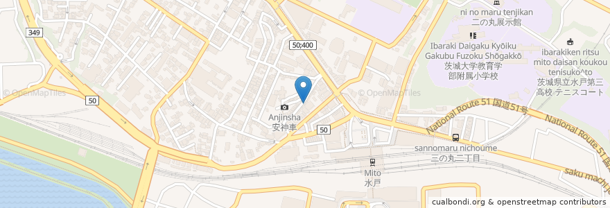 Mapa de ubicacion de おふくろの味 コアラ en Japonya, 茨城県, 水戸市.