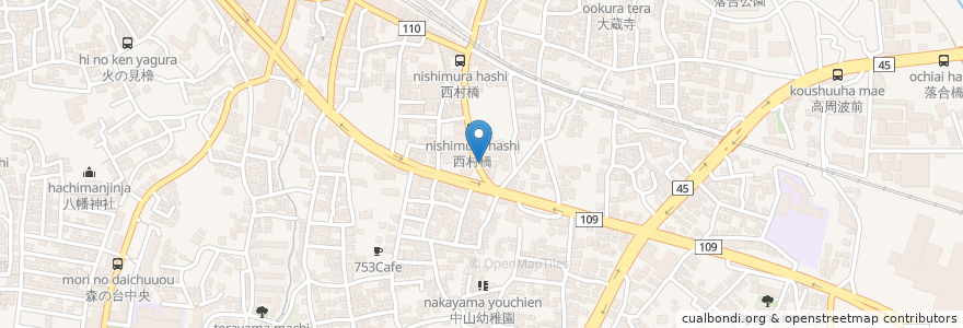 Mapa de ubicacion de ウッズ歯科クリニック en Jepun, 神奈川県, 横浜市, 緑区.