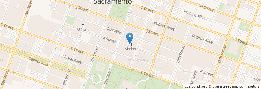 Mapa de ubicacion de Mother en Соединённые Штаты Америки, Калифорния, Sacramento County, Sacramento.