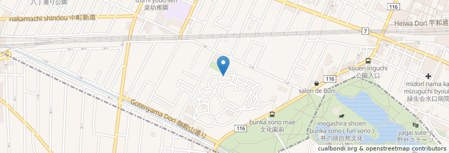 Mapa de ubicacion de はな子カフェ en ژاپن, 東京都, 武蔵野市.